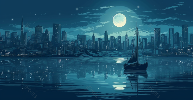 蓝色城市高楼都市线条手绘效果背景图,插画/手绘图,插画/手绘图库,插画/手绘图下载,插画/手绘